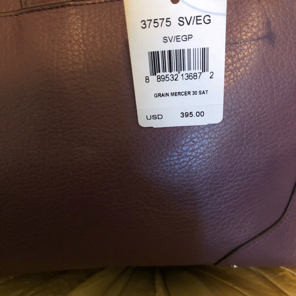 Coach Purple Leather Tote Bag - Picture 4 of 11